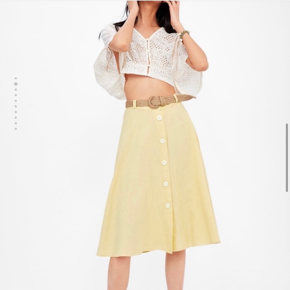 NWT - Zara linen skirt with belt